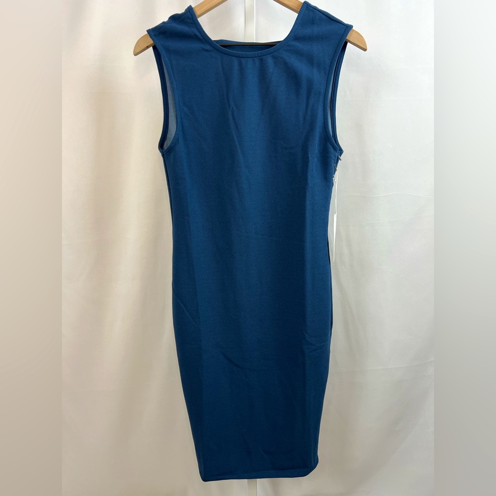 Low Back Teal Blue MIDI Dress NWT